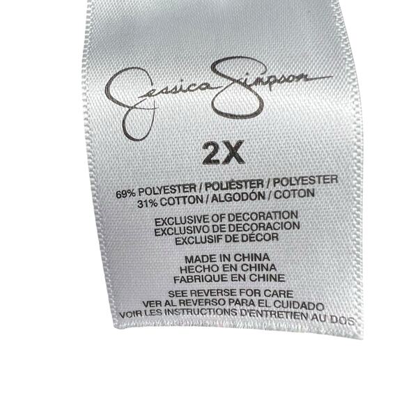 Jessica Simpson Fringe Open Front Cardigan 2X Black & White Knit, Soft Stylish - Picture 8 of 9